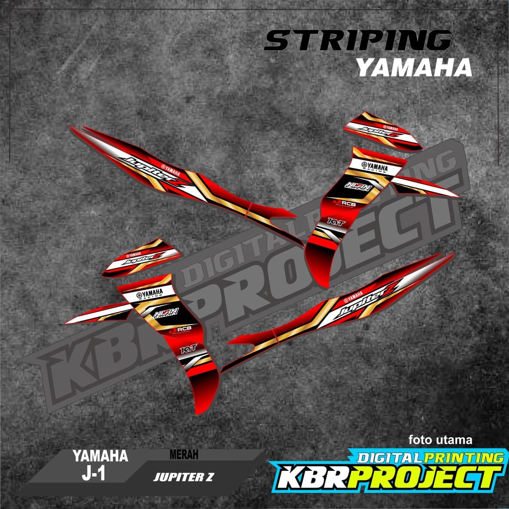 (cod) stiker motor - striping jupiter z - motor yamaha - motor – jupiter z - Racing J-1