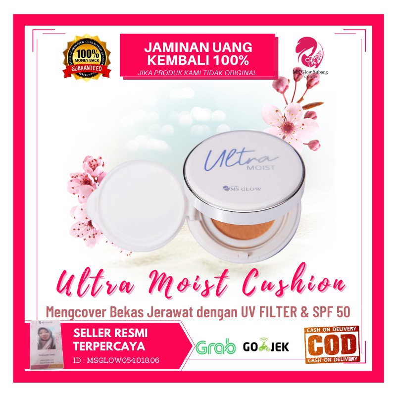 Ultra Moist Cushion SPF 50 BB CC Cream Bedak Ms Cosmetik Cosmetic MS GLOW