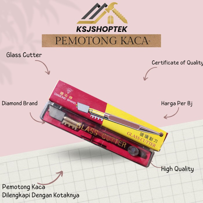 Pemotong Kaca Diamond GG Kayu Diamond cutter HIGH quality Bagus