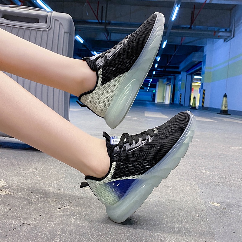 [Import] Taspopo 1020 Sepatu Sneaker Reflektif Wanita Bertali Korea Original Fashion Murah