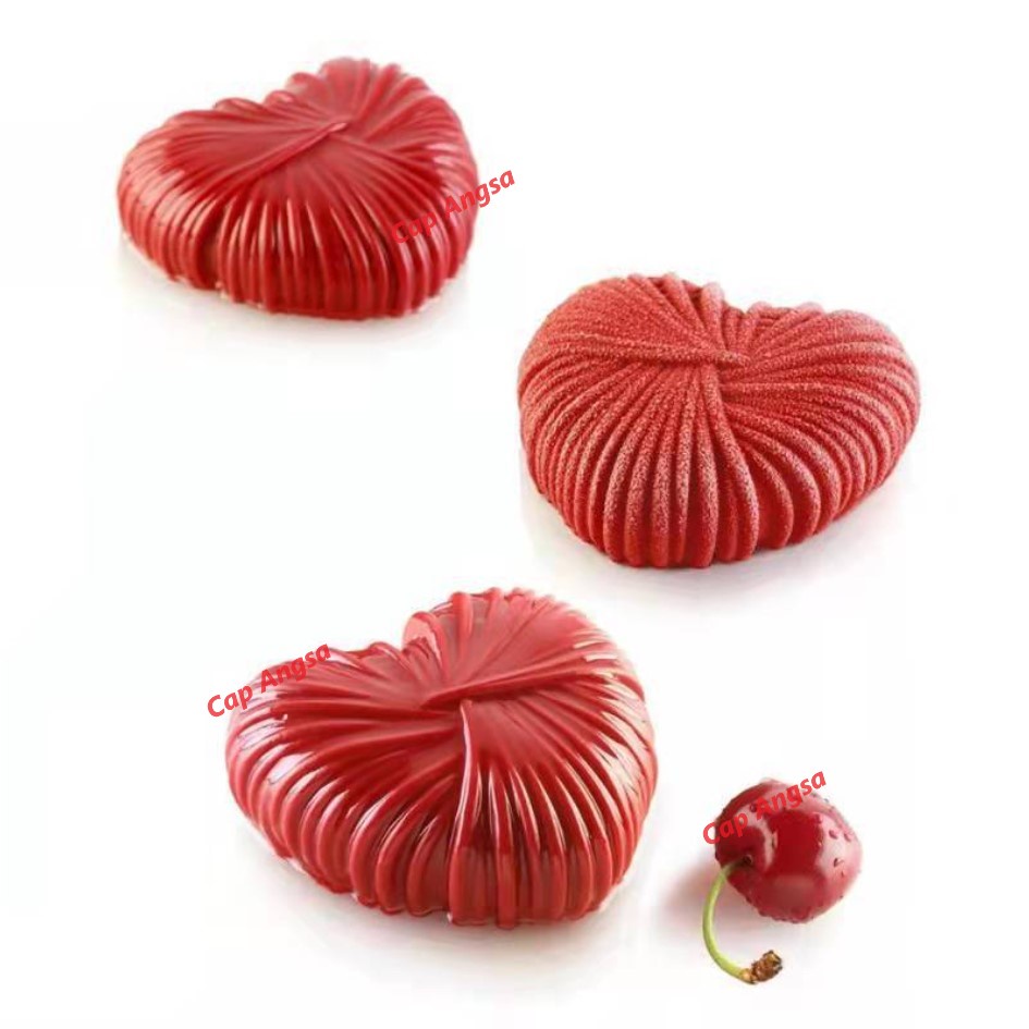 CETAKAN SILIKON HATI SILICONE MOLD HEART LOVE WOOL BALL BOLA WOL PINATA COKLAT FONDANT JELLY AGAR SILICON MOULD 3D