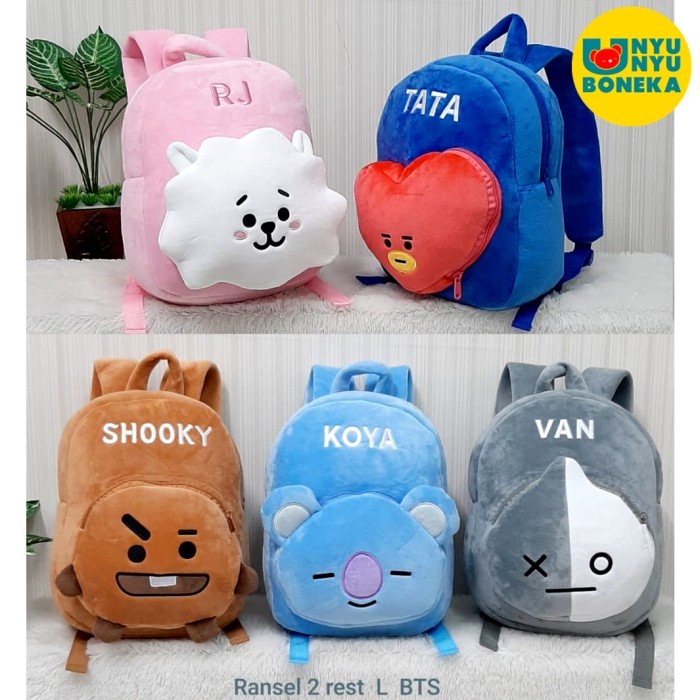 Tas ransel BESAR anak sekolah paud tk sd shooky bts chimmy rj tata van - shooky
