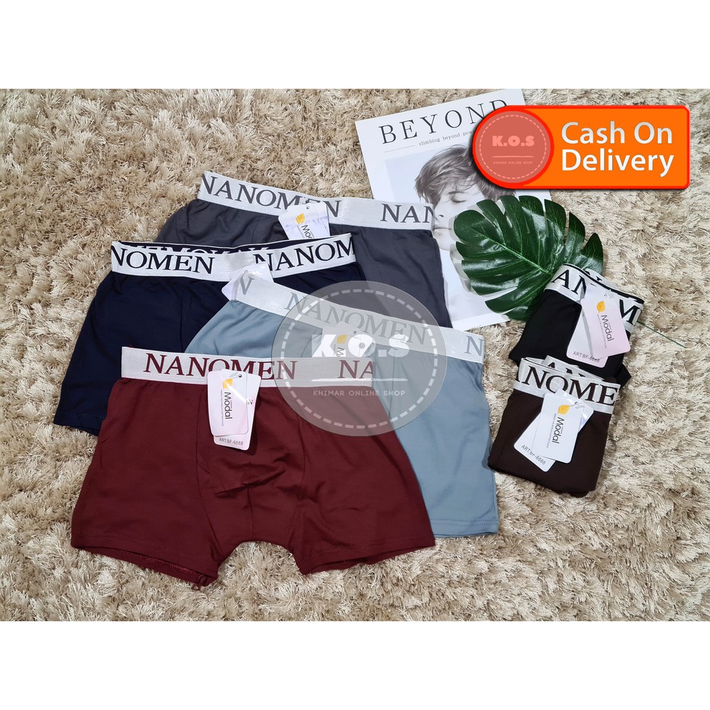 BOXER PRIA NANOMEN BAHAN ADEM DAN LEMBUT