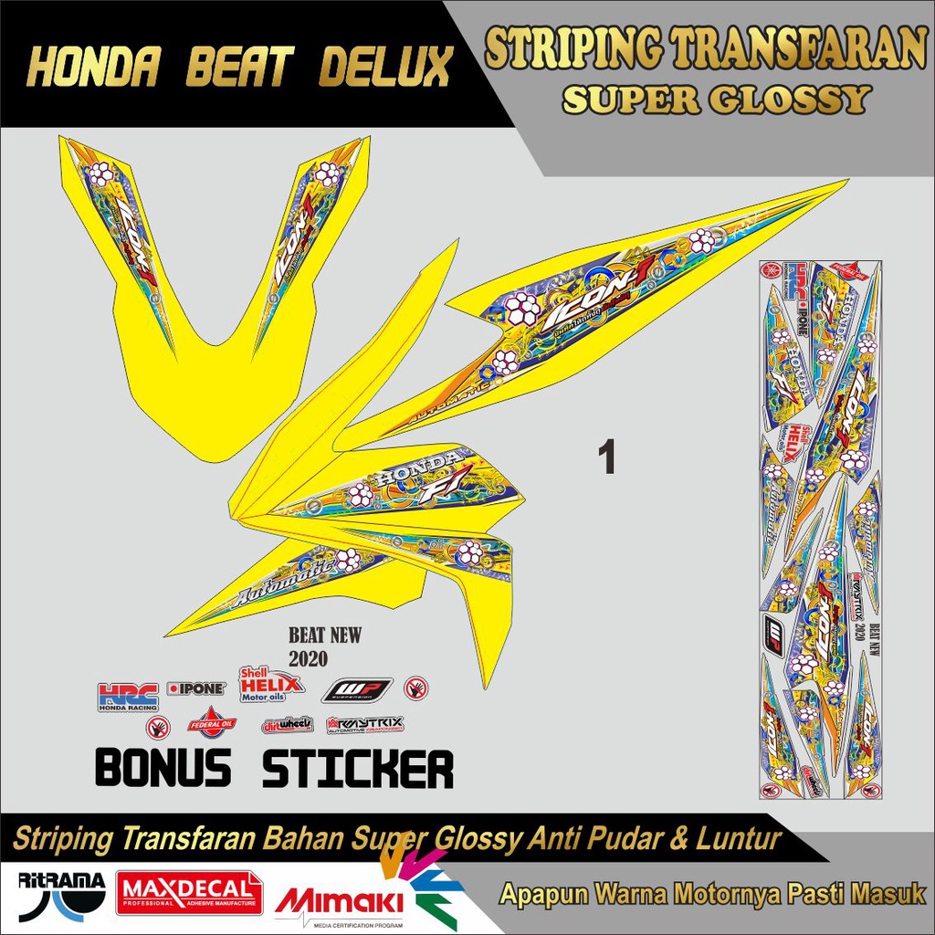 STRIPING TRANSAPARAN UV GLOSY BEAT DELUK LIS BODI TRANSPARAN UV GLOSY BEAT DELUK