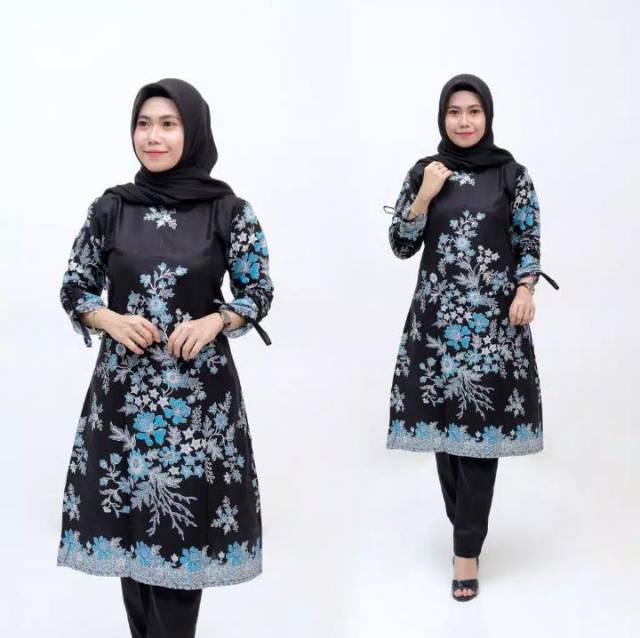 BAJU ATASAN TUNIK BATIK DEWASA BAHAN KATUN STRETCH JUMBO