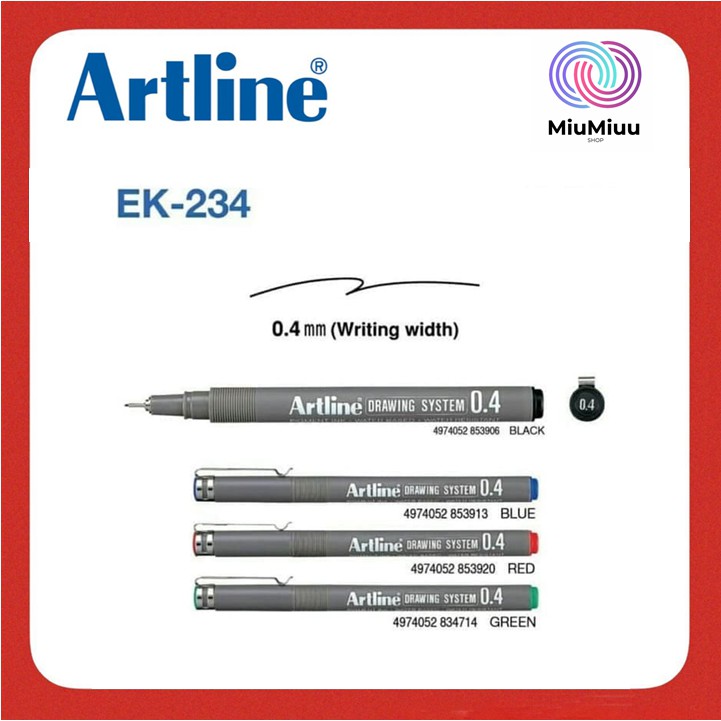 

PULPEN MENGGAMBAR LUKIS DRAWING PEN ARTLINE EK 234 UKURAN 0.4MM