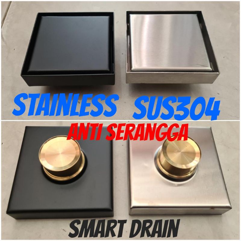 smart drain black hitam / saringan got stainless 304 anti bau / bisa isi keramik PROMO TERMURAH