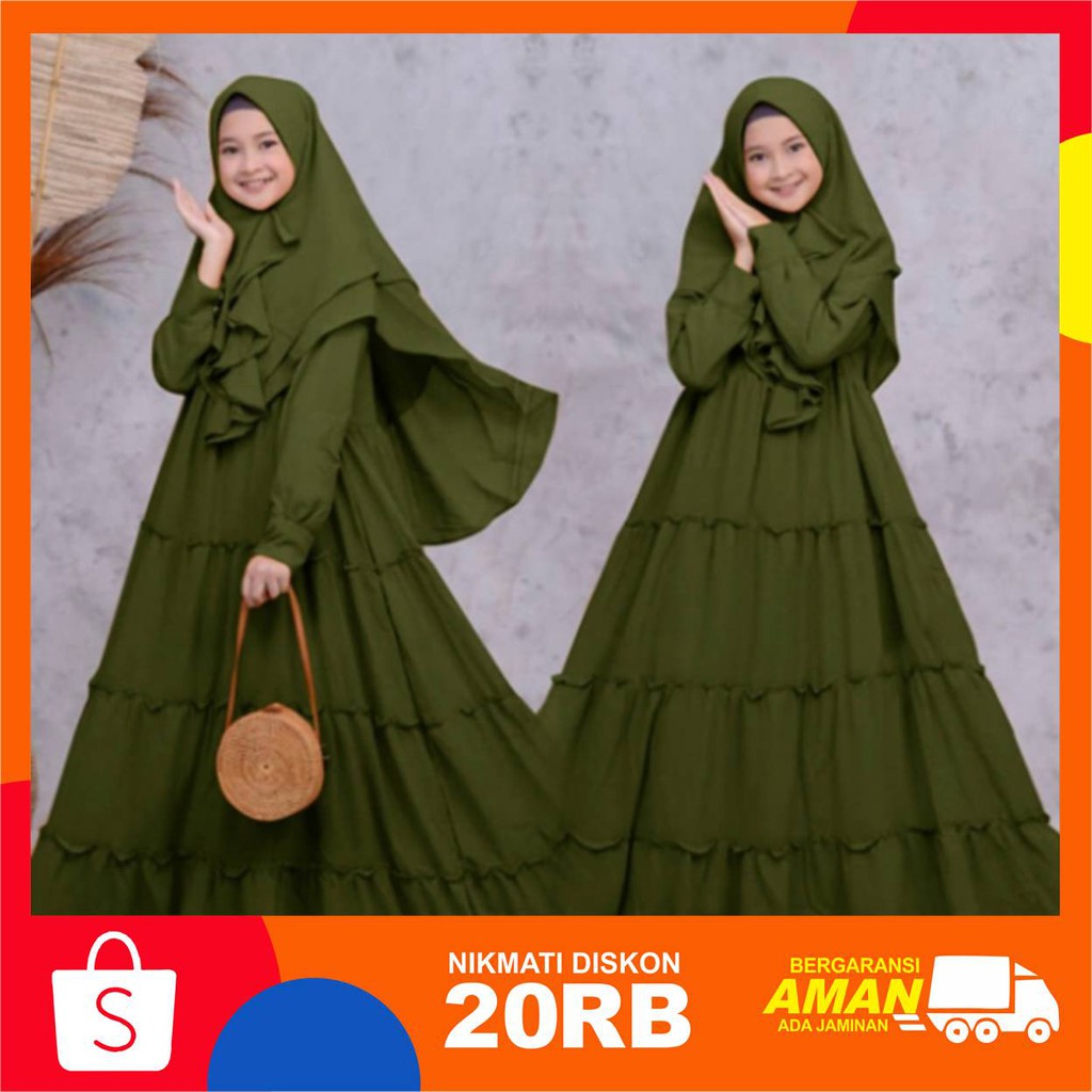 Gamis Anak AINA kids (free Jilbab) usia Tanggung baju gamis muslim SYARI Usia 12-14 Tahun Gamis Anak