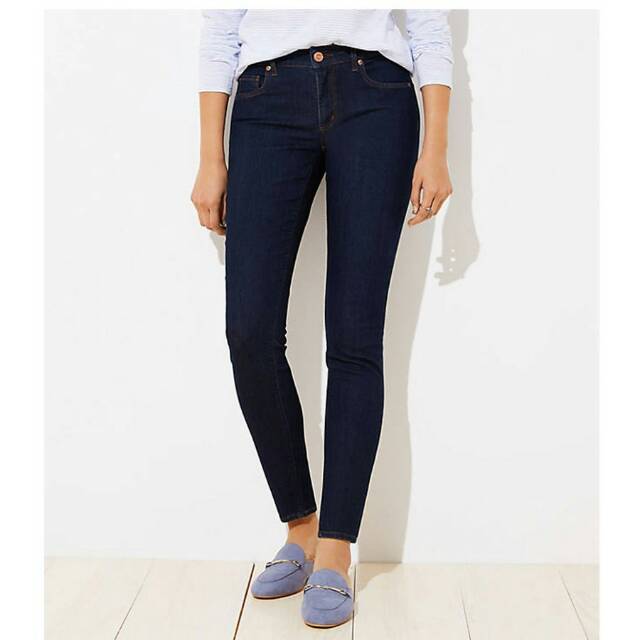 Loft curvy skinny jeans dark navy..