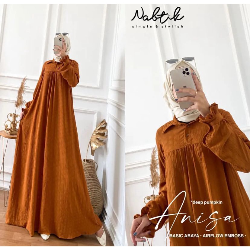 ANISA Maxy Gamis Crinkle Airflow POLOS LD 110