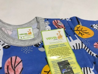  Velvet  Junior  Setelan Baju Pendek Celana  Panjang  Motif 