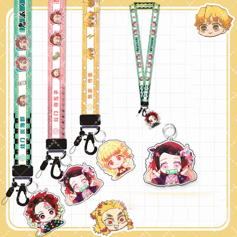 Lanyard Leher Bahan Akrilik Motif Anime Demon Slayer Kimetsu No Yaiba