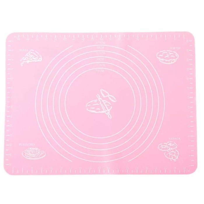 

KUE-PENGHIAS-ALAT- SILMAT SILICONE MAT 40X50 CM SILFAT ALAS GILING ADONAN FONDANT KUE - MERAH MUDA