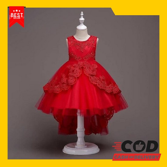 Dress Princess Anak Trend Terbaru 2021 Dress Anak Perempuan Baju Pesta Bajukiddie Madelyn Dress Red