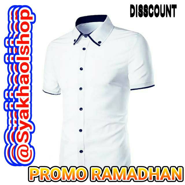 KEMEJA SLIM FIT PRIA LENGAN PENDEK