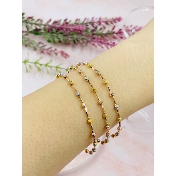 gelang keroncong merica colourful emas asli 16K