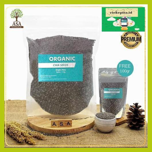 

5Yer67R- Organic Chia Seed Peru 1Kg Free 100Gram T7Rty67-