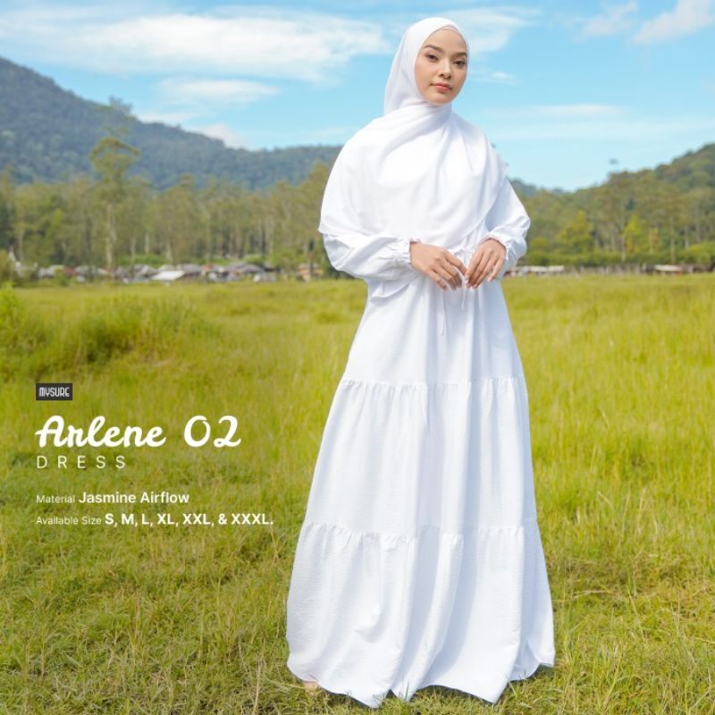 Arlene 02 Dress MYSURE | Gamis Syari Putih | Gamis Putih Jumbo