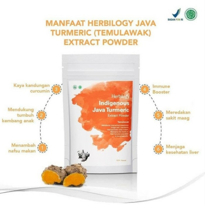 HERBILOGY Java Turmeric Extract Powder Temulawak Penambah Nafsu Makan Sale Exp Nov 2023