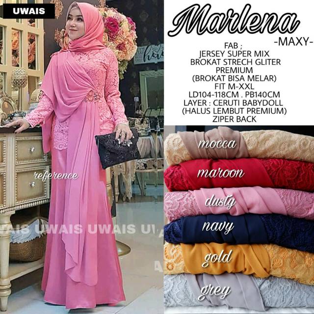 SET DRESS MARLENA MAXY BROKAT PREMIUM FAB JERSEY SUPER BY ORY UWAIS