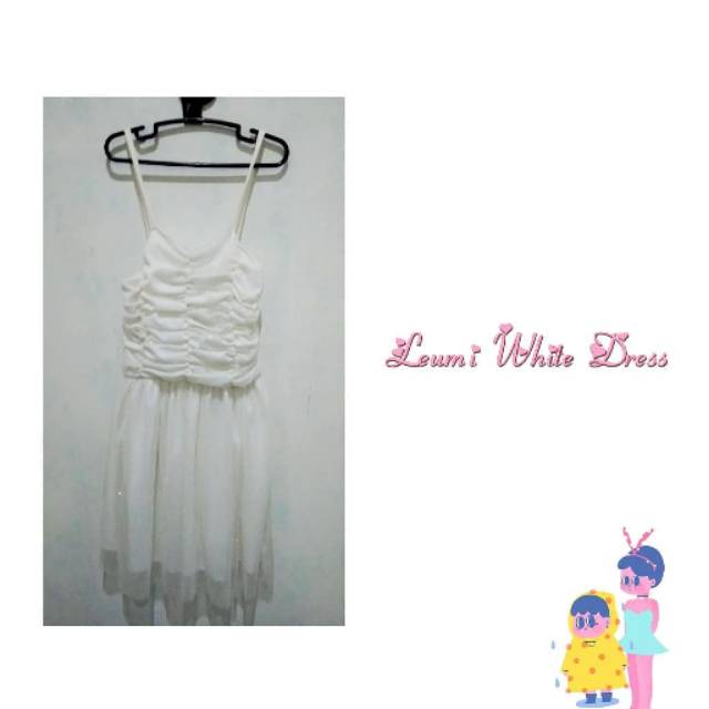 LEUMI WHITE DRESS | DRESS PESTA | KAWAII DRESS PRELOVED | MINI DRESS PRELOVED | PRELOVED DRESS