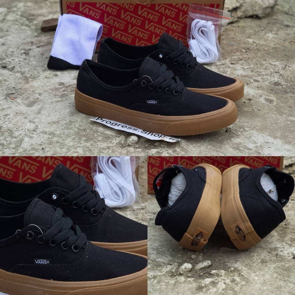  Sepatu  Vans  authentic black gum Import premium Bnib China 