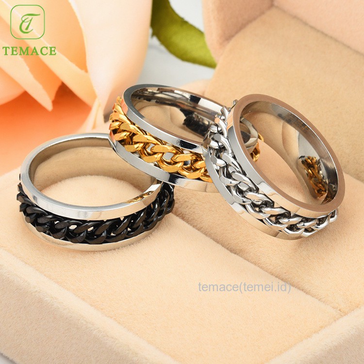 Cincin Titanium Wanita Lapis Emas Anti Karat CT20-18