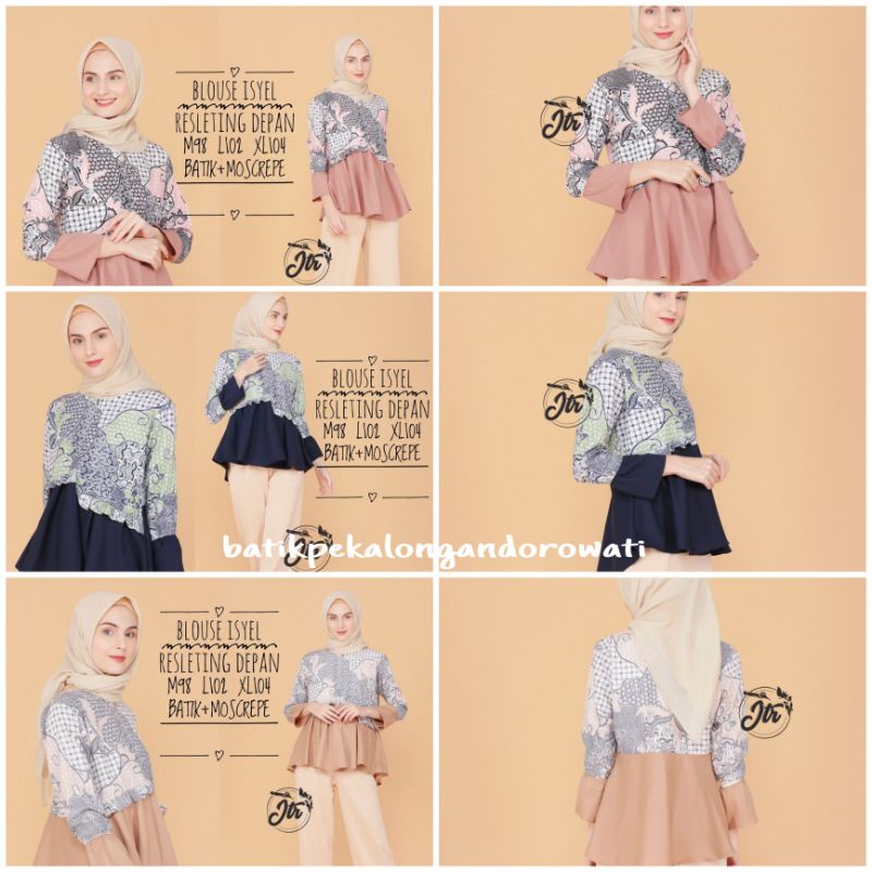 Atasan Batik Wanita Blouse Batik Remaja lengan panjang Blouse atasan Batik Pekalongan moscrep