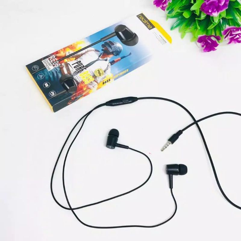 Headset Realme 03 Earphone Handsfree Realme RE03 PURE BASS