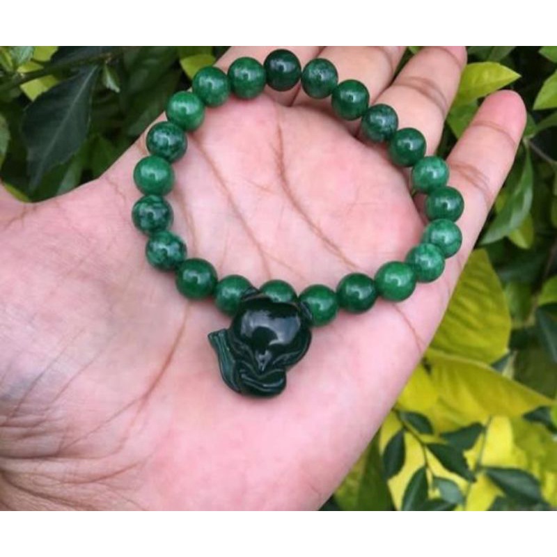 Gelang giok hijau sertifikat