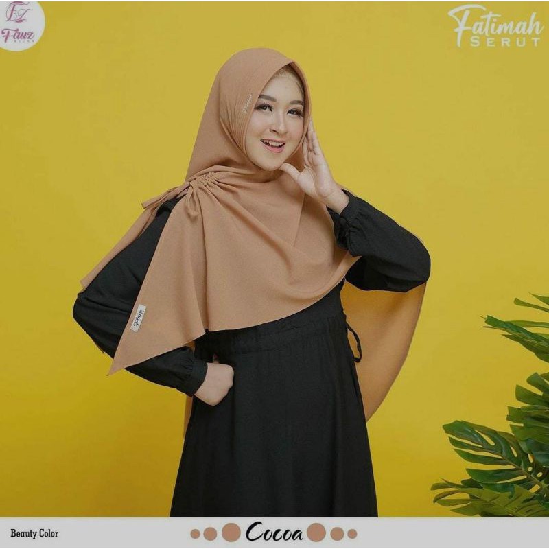 BERGO FATIMAH SERUT WARNA COCOA BY FAUZ HIJAB KHIMAR FATIMAH FAUZ HIJAB KERUDUNG INSTAN FATIMAH FAUZ