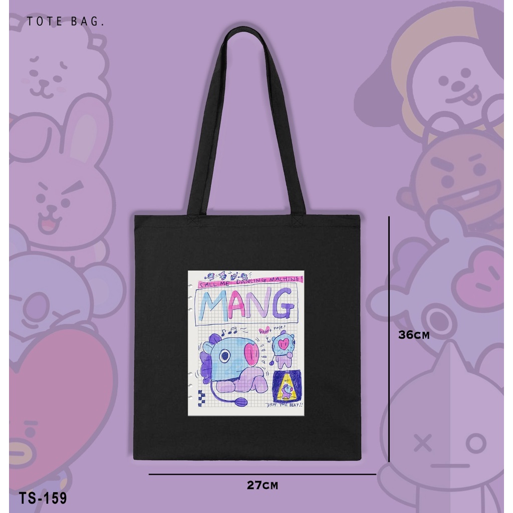 TOTE BAG WANITA / BAHAN KANVAS / REAL PICTURE / BT21 EDITION / HITS / TERMURAH / SOUVENIR CUSTOM GAMBAR