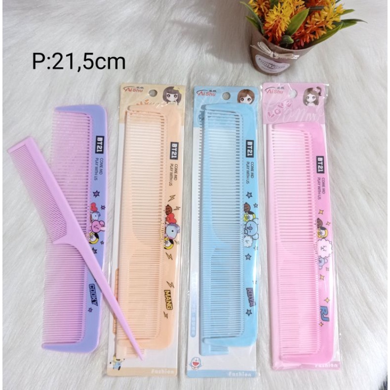 Dapat 2pcs Sisir Panjang|Sisir Sasak BTS