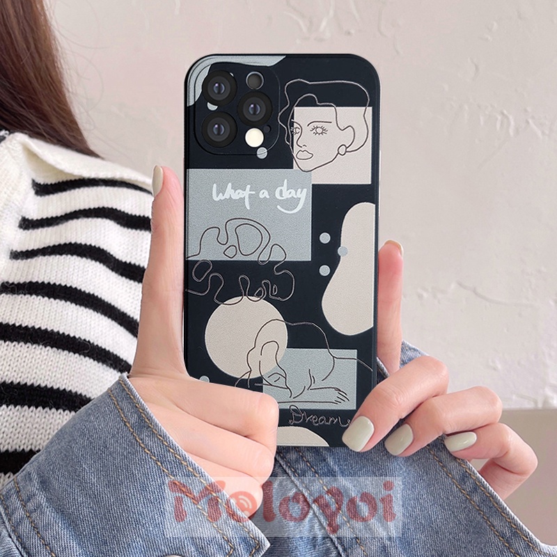 Soft Case Tpu Motif Geometri Untuk Iphone 6 6s 7 8 Plus Iphone 12 11 13 Pro Max X Xr Xs Max Se 2020