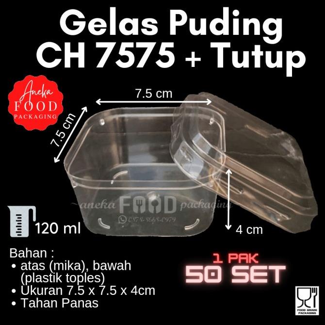 Gelas Puding/Cup Puding Segi Empat Kecil (Ch 7575)