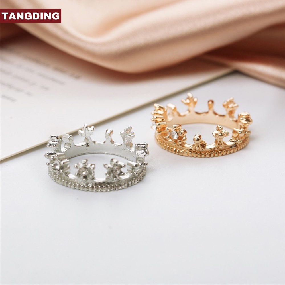 【COD Tangding】Little Pepper Crown Ring Korean New Princess Ring Jewelry Index Finger Ring Accessories