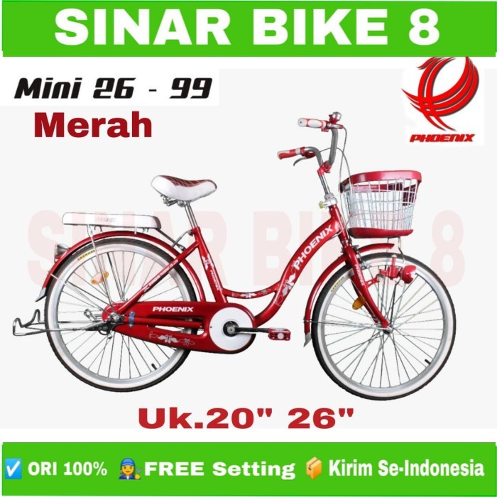 Sepeda Mini Keranjang Remaja Dewasa PHOENIX - 99 Ukuran 20&quot; 24&quot; dan 26'' Inch City Bike