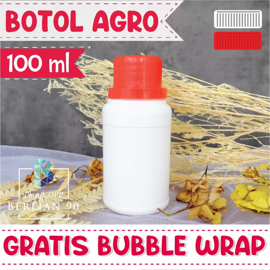 Botol agro 100 ml / botol labor 100ml / botol HDPE 100ml / botol kapsul 100 gram / botol lem 100ml