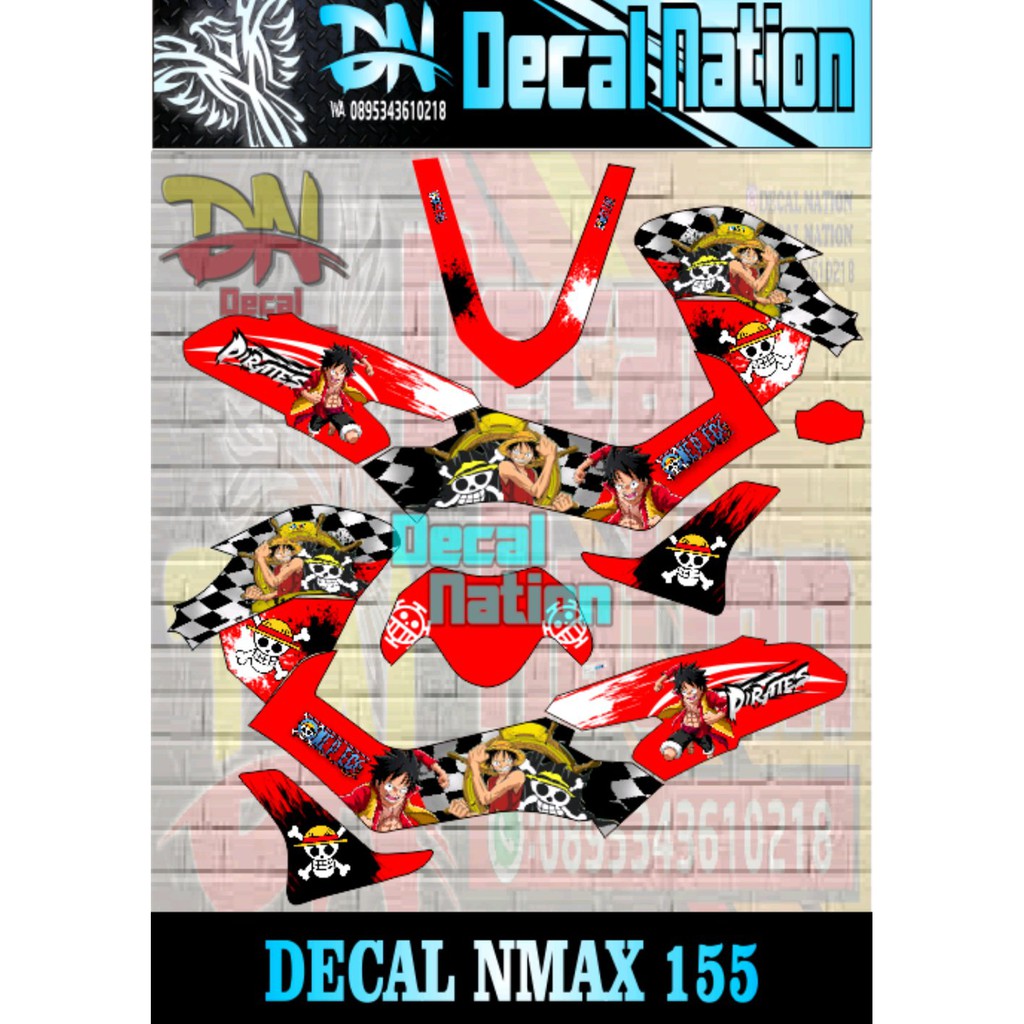 Sticker Decal Nmax One Piece Stiker Motor Stiker Nmax Kode 446 E