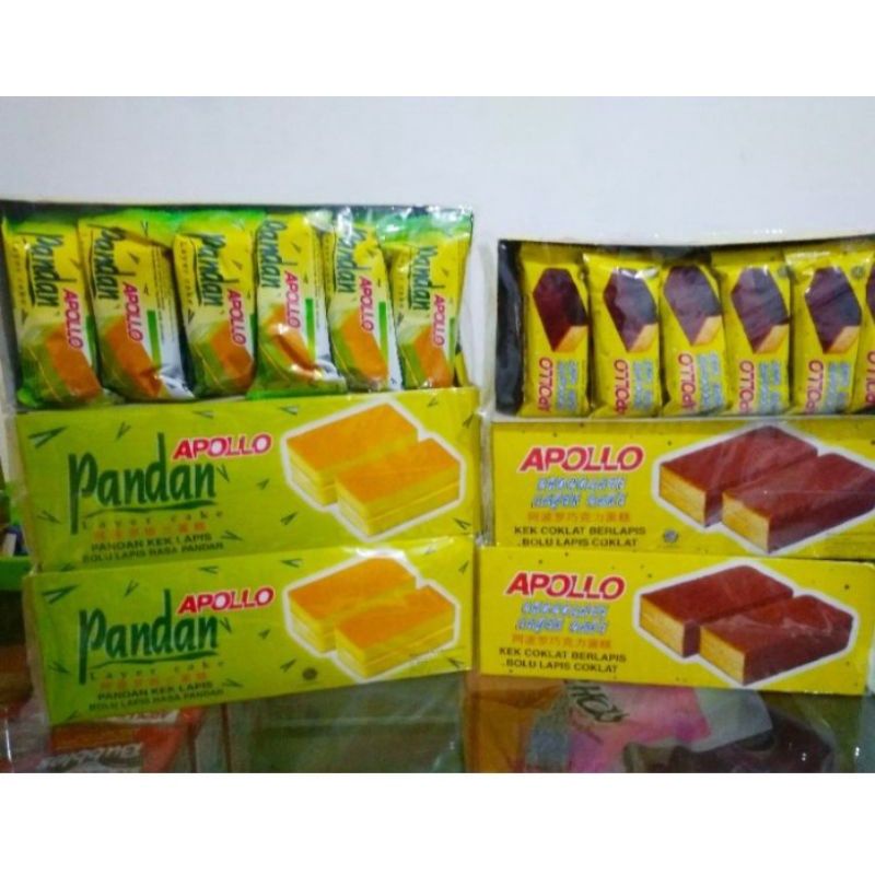 Apollo Pandan Layer Cake  box isi  24'S X 18GR
