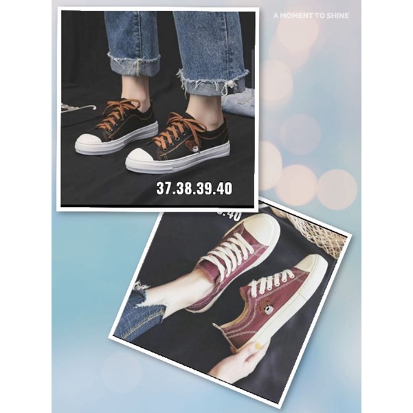 SEPATU SNEAKERS TALI KANVAS BERUANG 37-41