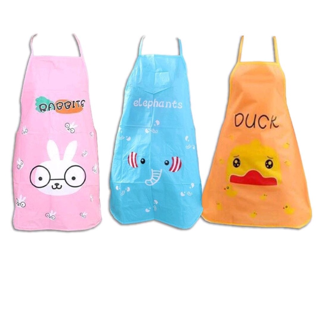 Celemek Anti Air ~ APRON WATERPROOF Praktis Anti Air Motif LUCU KOREA