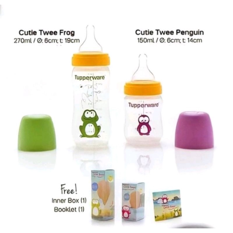 cutie twee frog 270ml dot / botol minum cutie twee penguin 150ml