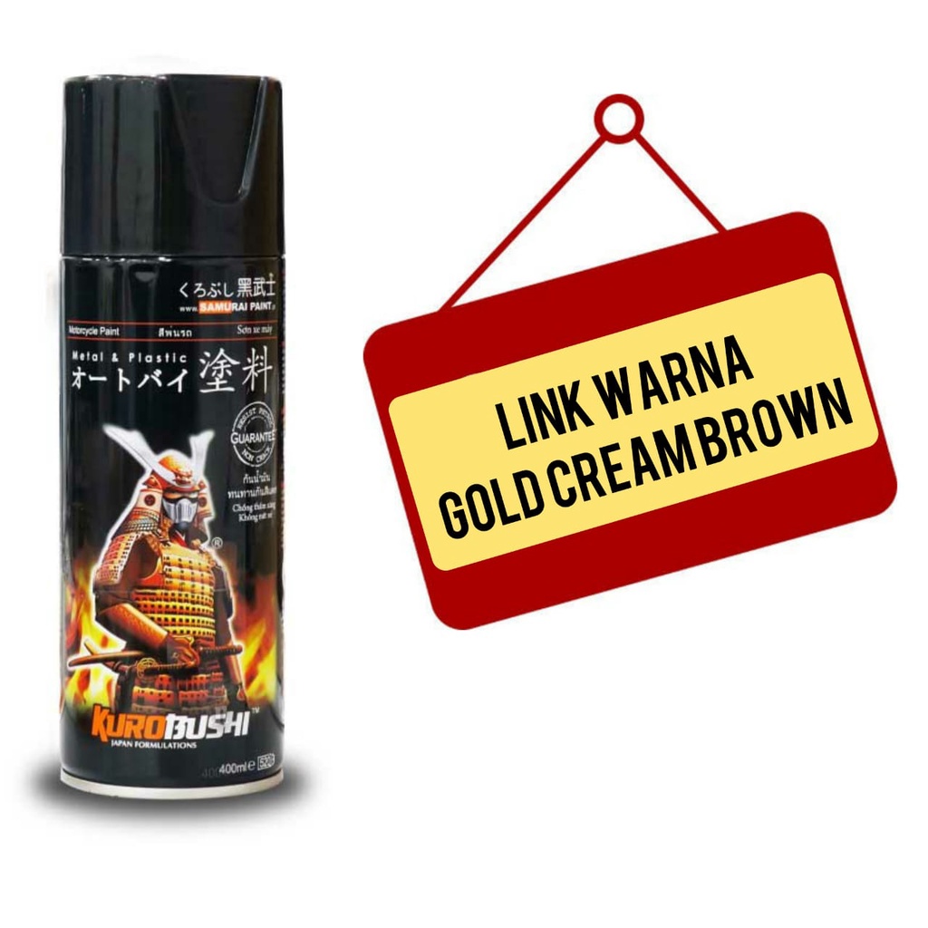 cat semprot samurai pilok pilox samurai varian gold emas kuning muda metallic glossy