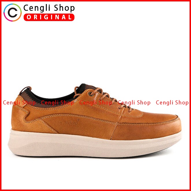 SEPATU SNEAKER KULIT JIM JOKER PRIA ORIGINAL CASUAL ASLI COKLAT JJ39