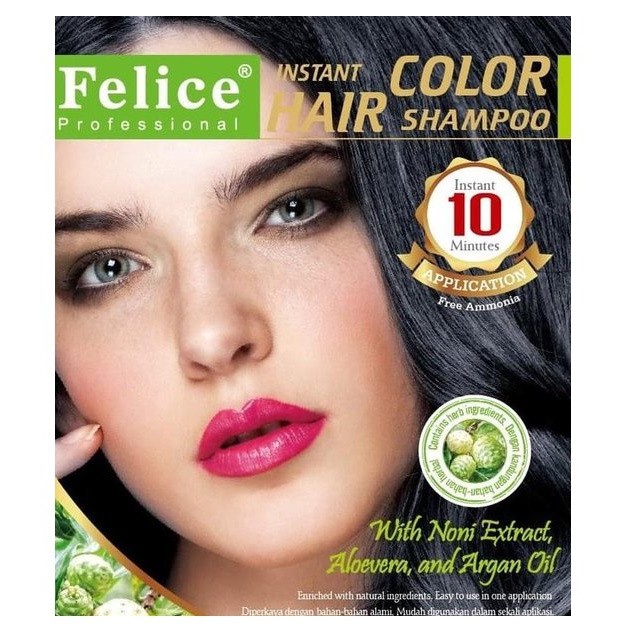 Felice Instant Hair Color Shampo Black 30ml