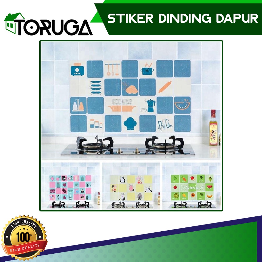 Wallpaper Dinding Sticker Dapur Anti Minyak Motif Kartun Lucu Warna Dekorasi Keren Lucu