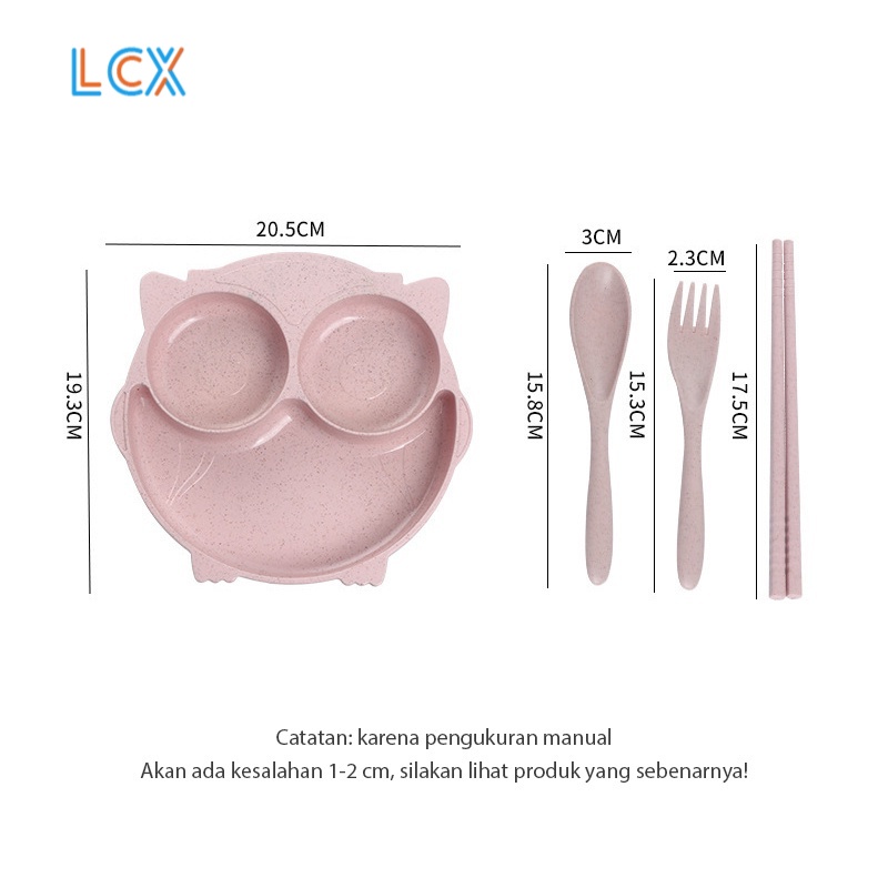 LCX Set Peralatan Makan Anak Sendok Garpu Anak Mangkok Tempat Makan Bayi Piring Makan Anak