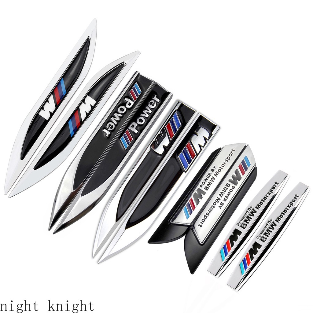 2pcs Stiker Emblem M Power Alpina Hamann Ac Schnitzer Bahan Metal Untuk Body Samping Mobil Bmw X5 X1 X3 X6 Z4