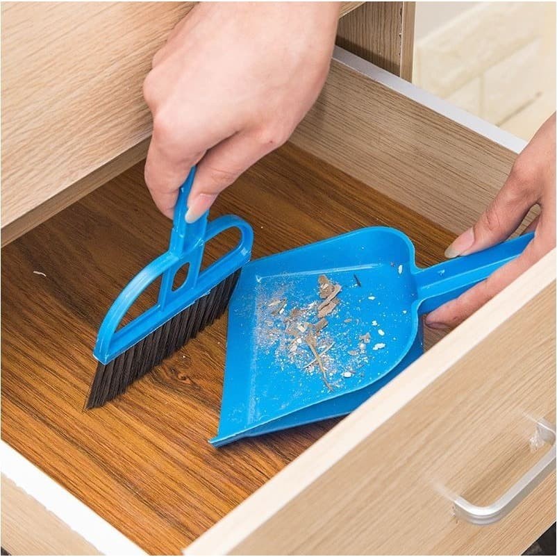 Sapu Pengki Mini Set Serbaguna Sapu Serokan Kecil Mini Dustpan Set Universal